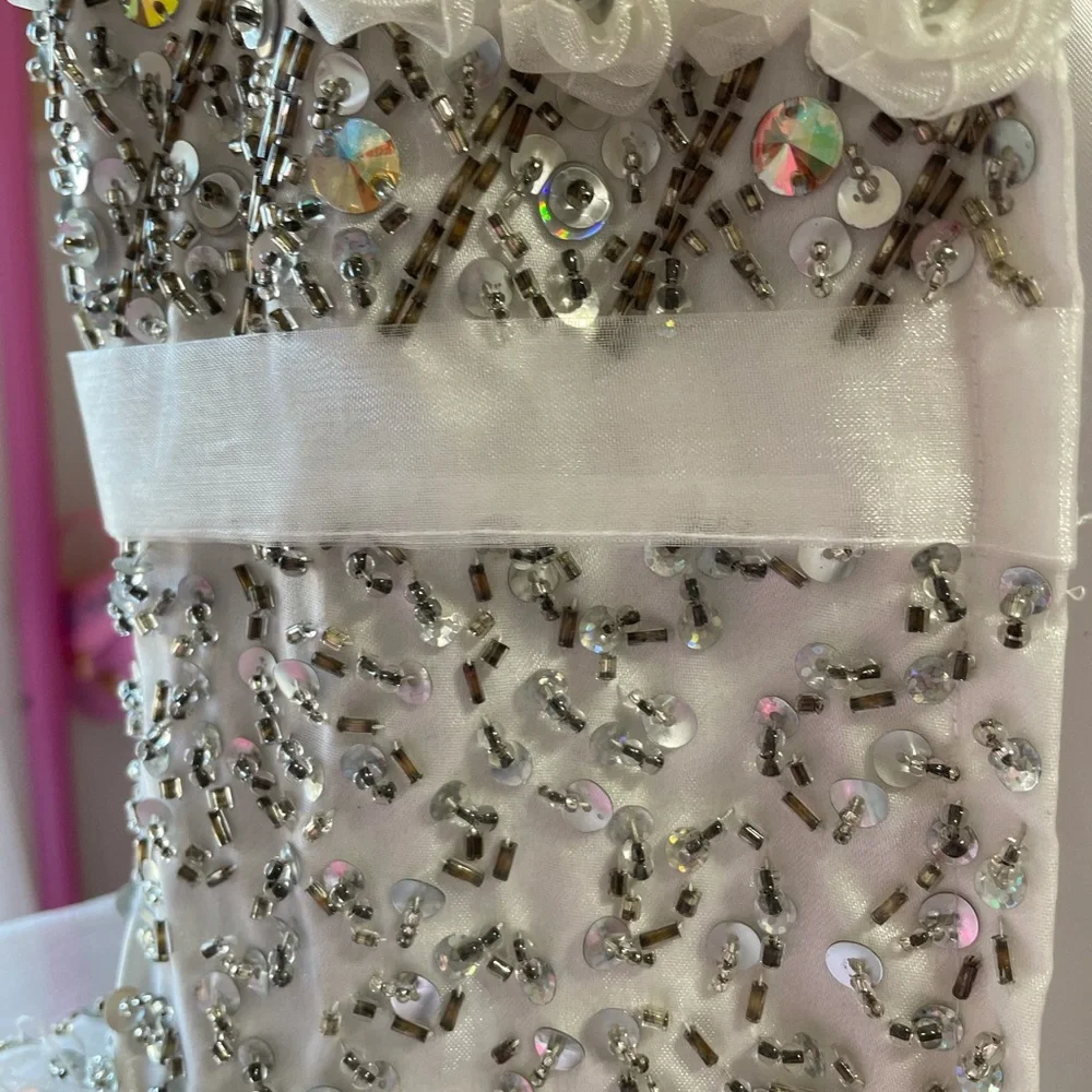 Mac Duggal Sugar pageant / cocktail dress , white size 4 - Picture 5 of 7